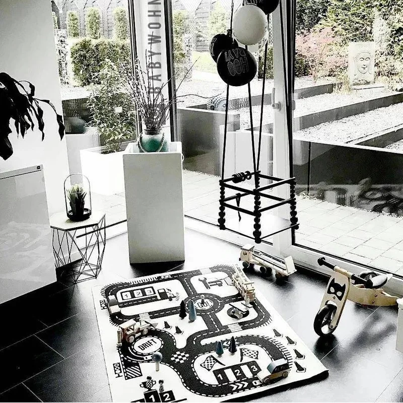 

Home garnish area rug kids play rug no smell cotton carpet hearthrug simple design mat for bedroom kids no slip children rug