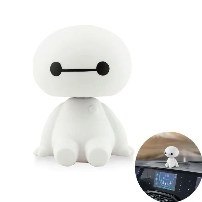 

Cartoon Plastic Baymax Robot Shaking Head Figure Car Ornaments Auto Interior Decorations Big Hero Doll Toys Ornament Car-Styling