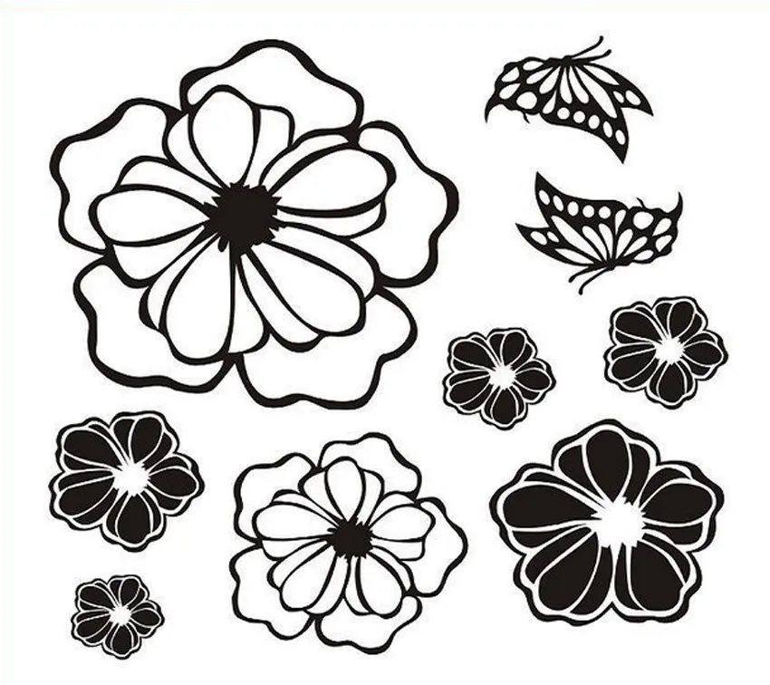 

Hot Sell High Quality Household Refrigerator Stickers Flowers And Butterflies Wall Stickers 30 cm x30 cm