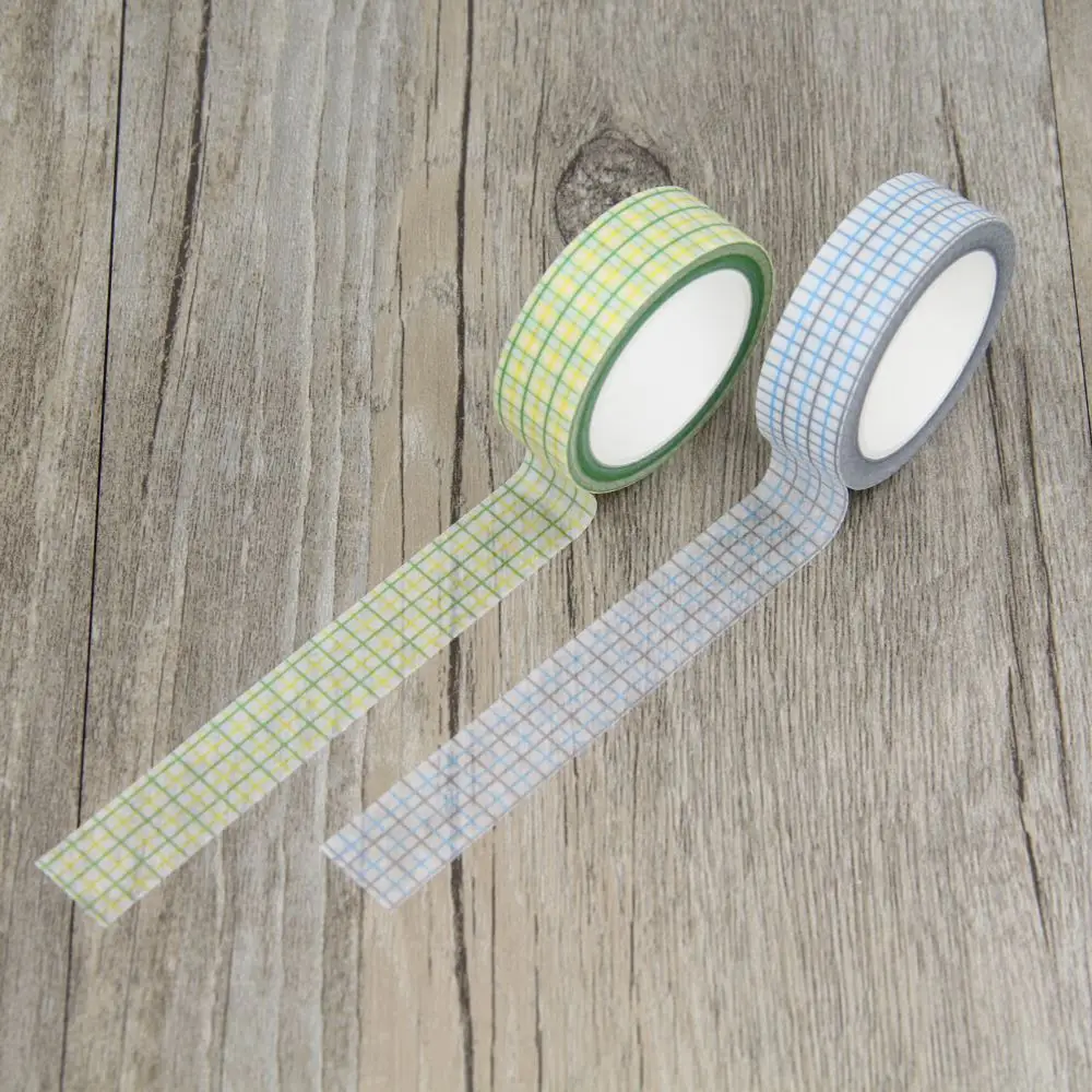 Pretty Green Line Grid Stripe Masking Tapes DIY Floral Tape