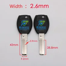 10 шт. супер B пустая Болванка для ключа для мотоцикла двойной ряд кривой слот Болванка для ключа для мотоцикла длинные 42 мм JF081