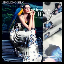 Шелковый шифон 140 см ширина 8momme/ натуральный шелк шифон для пришивания Весна женское шифоновое платье-бабочка