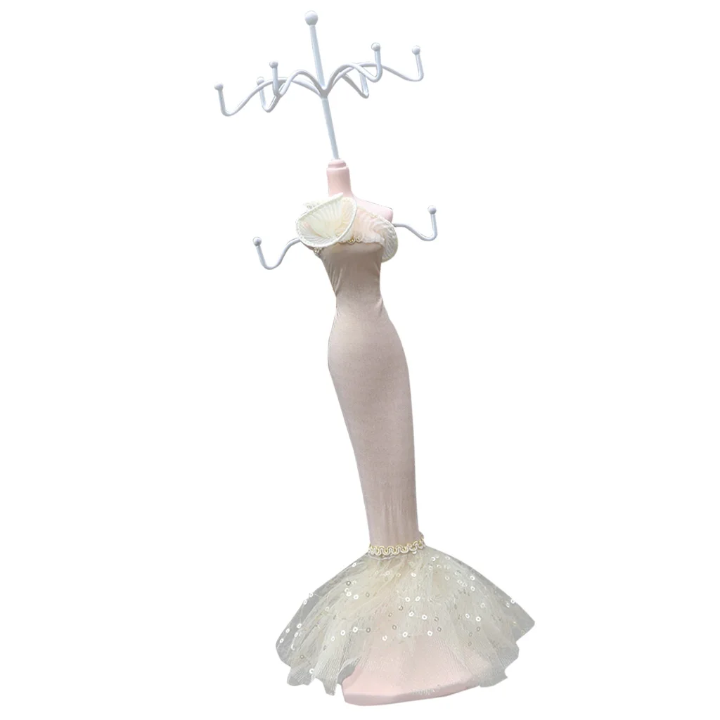 Elegant Mannequin Jewelry Display Stand Organizer Rack Hanger Home Decor Dresser Ornaments Lady-shaped Jewelry Holder Organizer
