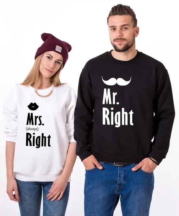 Mr And Mrs Sweatshirts Couples Clothing Hubby Wifey Sweatshirt Outfit Newlywed Gift Hoodies