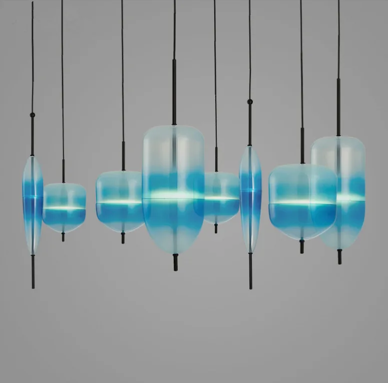 Post Modern Venice Glass Drop LED Pendant Light Blue Glass LED Art Decor Pendant Lamp Simple White Hanging Pendant Light  (7)