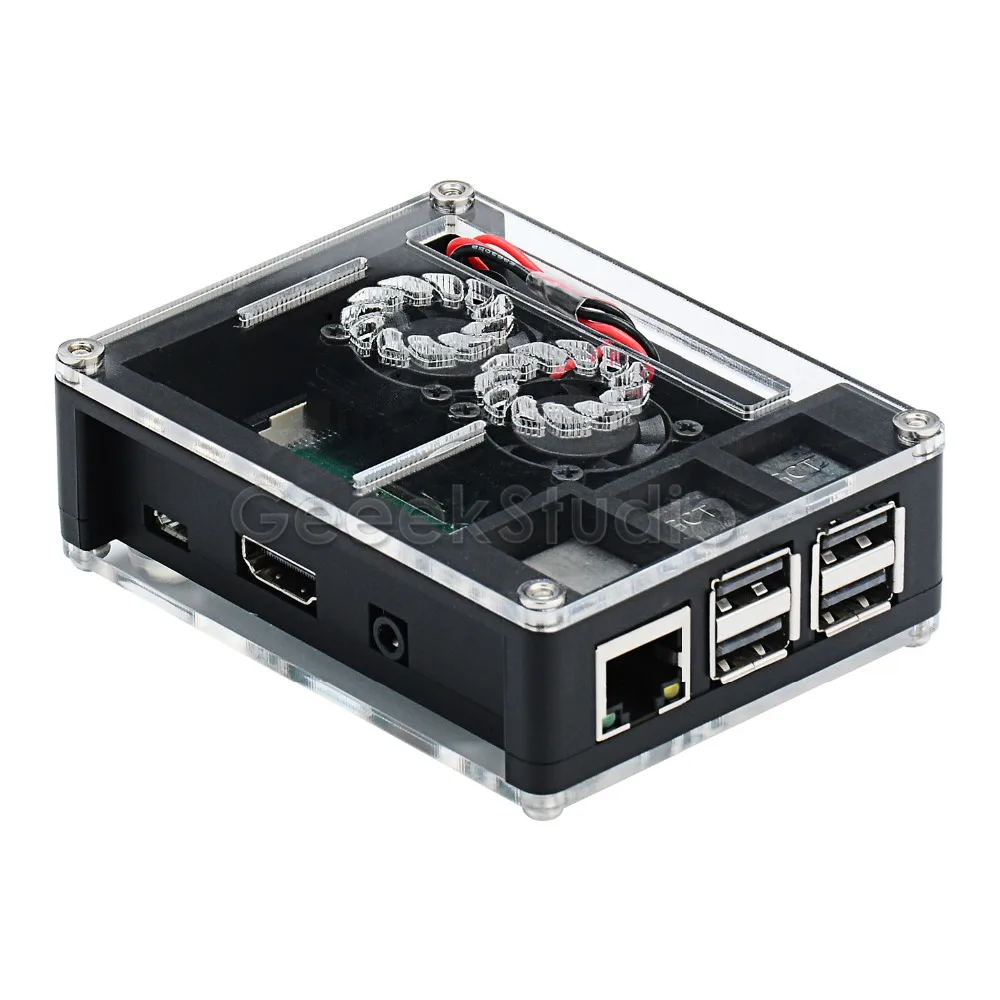 Чехол из акрилового АБС пластика с дополнительной версией 3B + Dual Fan Heatink 5V 2.5A