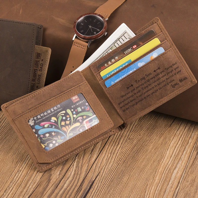 Special Gift Engraving Men Watches Wallet Family for Son DAD MOM Men's Boyfriend Quartz Women Wristwatch for Engrave Logo