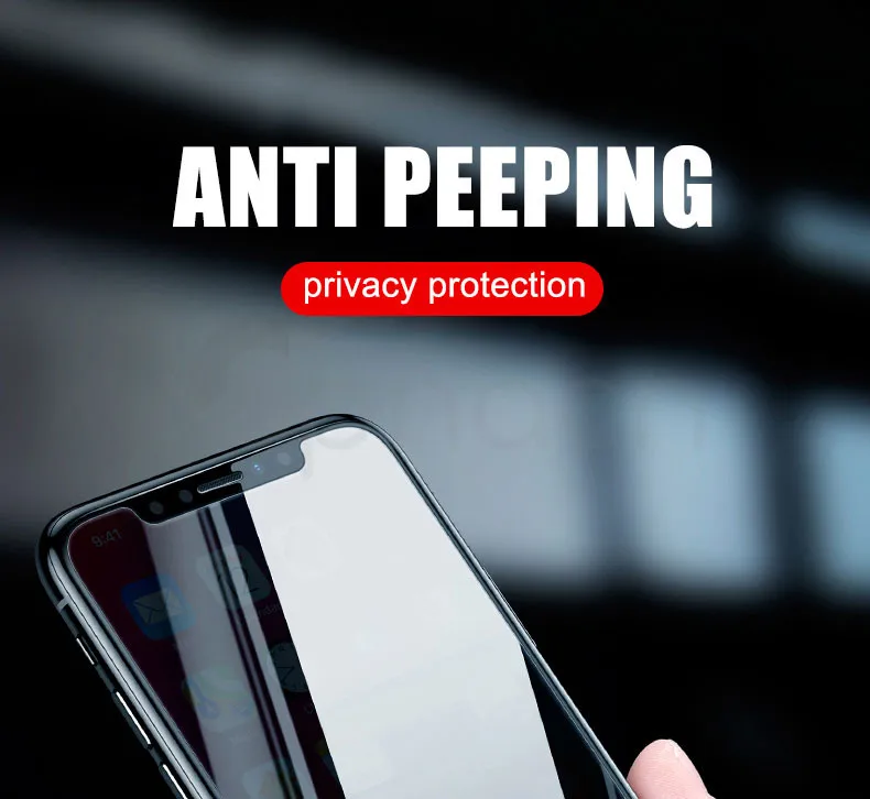 GPNACN защита конфиденциальности закаленное стекло для iPhone X XR XS MAX 5 5S SE Защитная пленка для iPhone 7 6 6S 8 Plus чехол