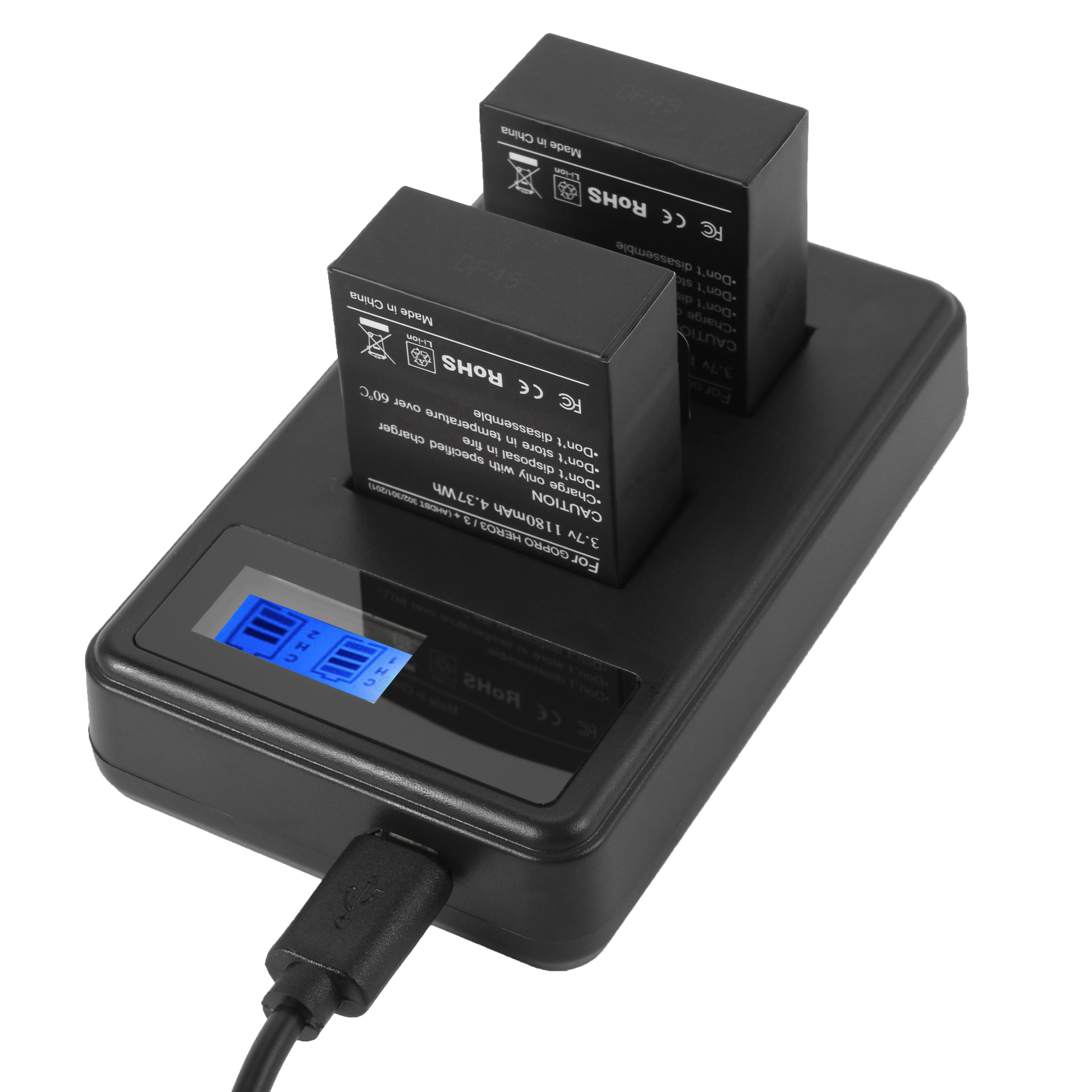 2pcs 3.7 1180mAh AHDBT 302/301/201 Battery + Charger for Gopro Hero 3 3