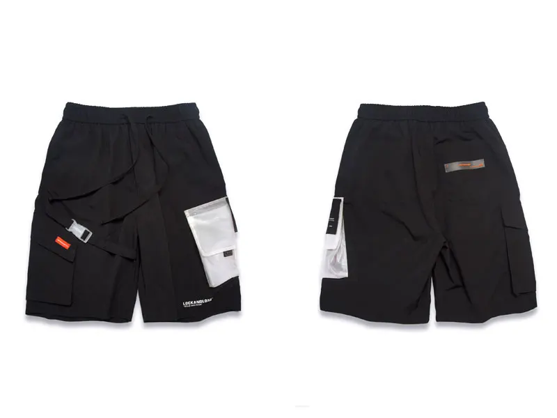 Side Strap Buckle Multi Pockets Cargo Baggy Shorts 1