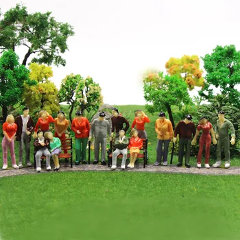 50pcs Model Trains 1:43 Scale Painted Figures O Scale Standing Seated People P43