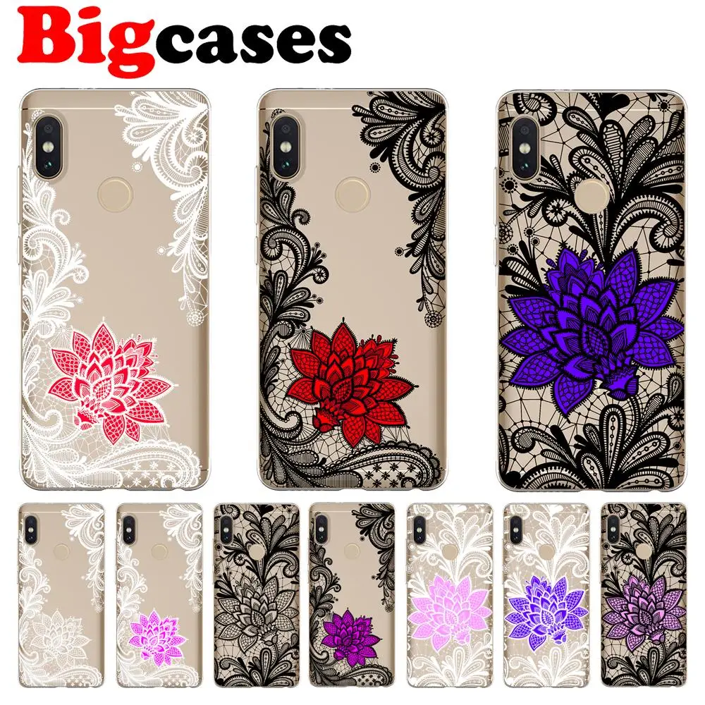 

Soft TPU Funda For Xiaomi Redmi 5 Plus 6 6A Note 4 4X 5 6 Pro Case Cover Silicone Capa Mandala Lace Flower Coque Phone Shell
