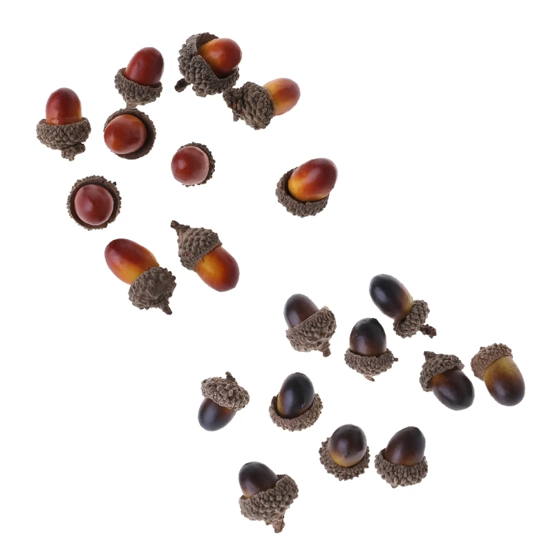 

New Hot 10pcs Artificial Simulation Mini Foam Acorn Oak Nut Fake Fruit Ornament Home Decor
