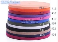 50yards/lot 10mm 12 colors herringbone/ twill cotton tape/Cotton webbing/Bias binding tape/ DIY cotton tape Color NO. 13-24