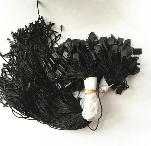 

100 PCS Black Color Clothing Garment Tag hang tag String Lock Fastener Labeling Tagging Supplies square end