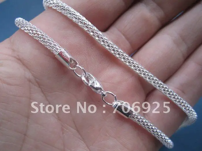 

Free shipping Wholesale Retail 44cm silver Link chain with lobster clasp 40pcs/lot