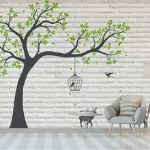 Пользовательские 3D Обои фреска современный простой Лось птица кирпичная стена фон гостиная фон украшение стены живопись