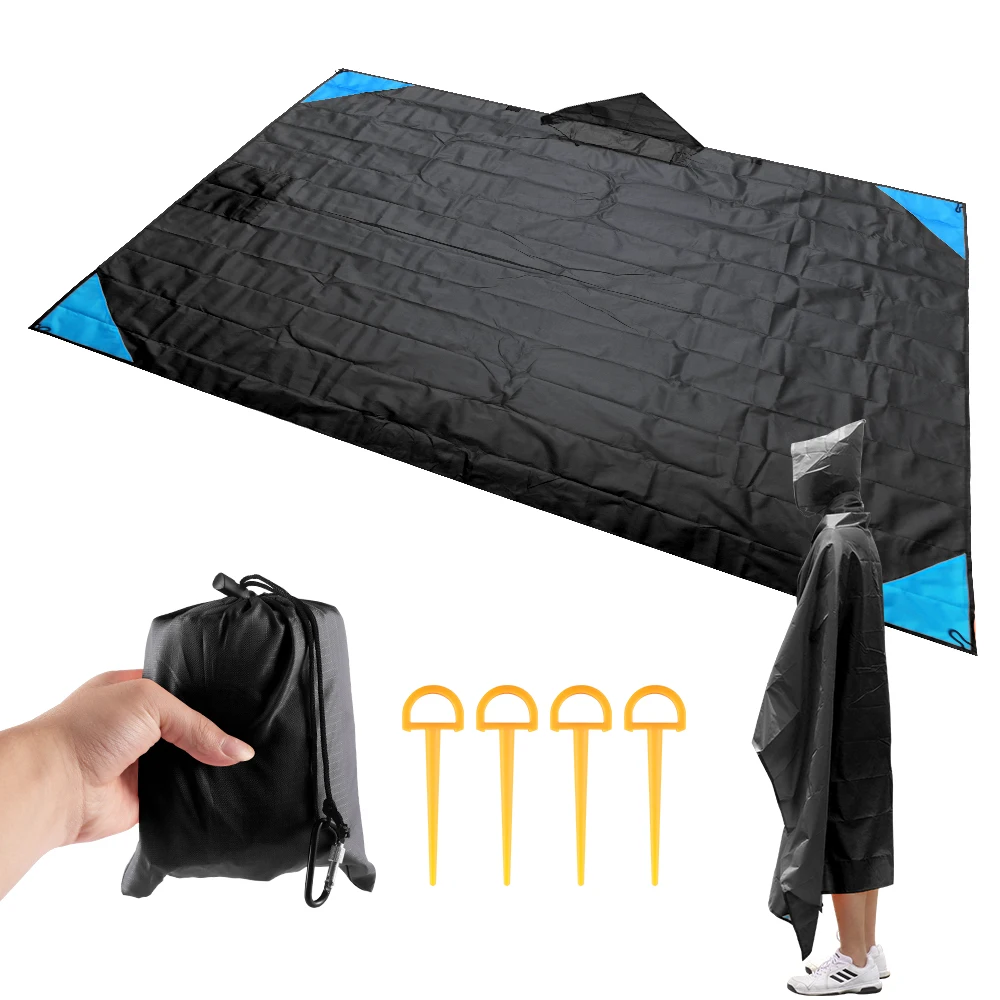 

Sand Free Beach Mat Picnic Blanket Kit Waterproof Potable Pad Windbreaker Raincoat Compact Pocket Mat Outdoor Travel Camping
