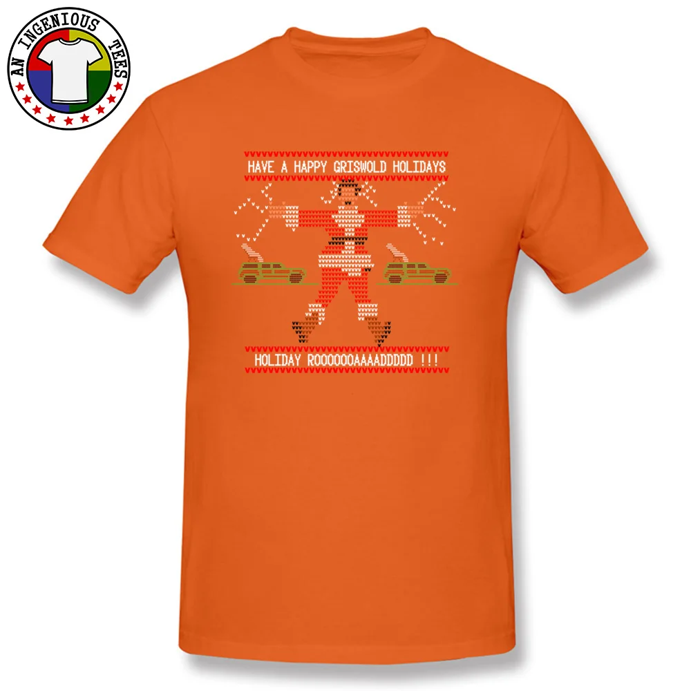 Griswold Christmas Normal Summer Fall 100% Cotton Crewneck Men T Shirt Street Tees Graphic Short Sleeve Top T-shirts Griswold Christmas orange
