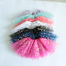 Балетная пачка в Золотой горошек для маленьких девочек; юбка-пачка для танцев; 3 слоя; юбка-пачка; модная повседневная юбка-американка; одежда принцессы