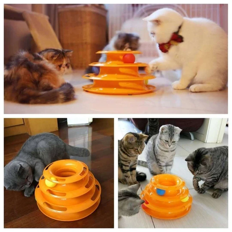 YVYOO 3 layer Funny Pet Toys Cat Crazy Ball Disk Interactive Amusement Plate Play Disc Trilaminar Turntable Cat Toy 1pcs D12 YVYOO 3 layer Funny Pet Toys Cat Crazy Ball Disk Interactive Amusement Plate Play Disc Trilaminar Turntable Cat Toy 1pcs D12