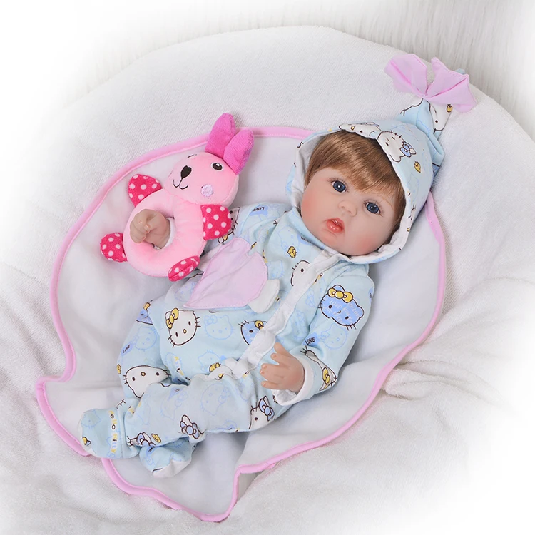 Кукла Reborn 17 дюймов Реалистичная кукла Bebes Girl мягкая силиконовая 42 см хлопок