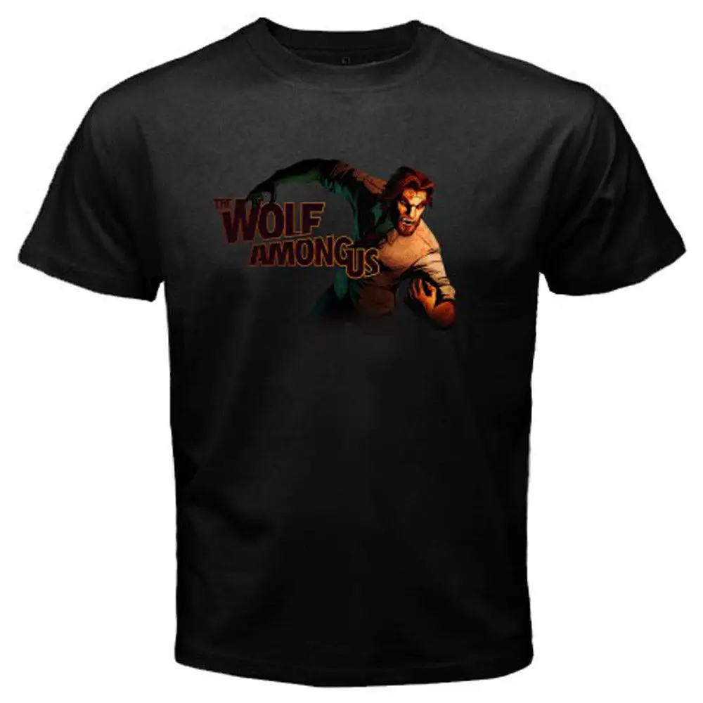 

New The Wolf Among Us Popular Video Games Men's Black T-Shirt Size Cartoon t shirt men Unisex New Fashion tshirt free shipping