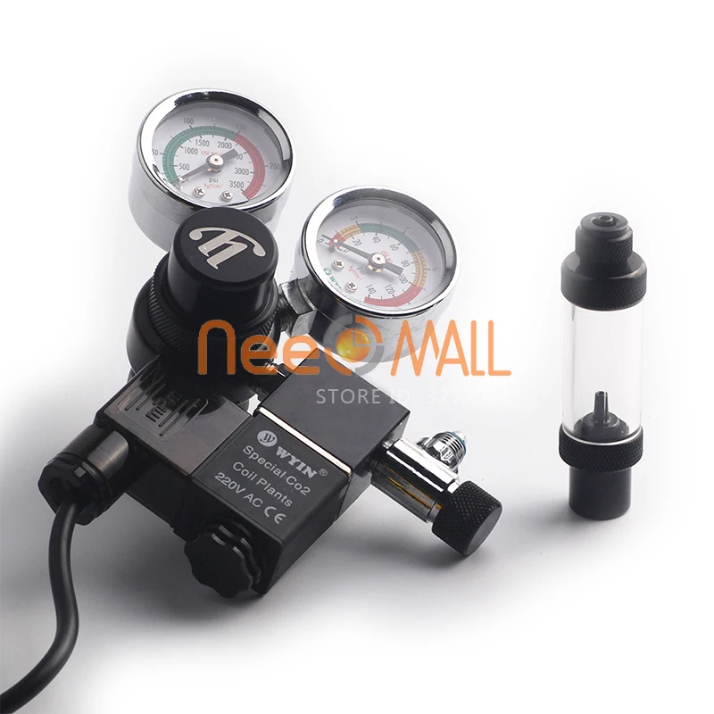 

Chihiros Aquarium Wyin CO2 Regulator Solenoid Check Valve Double Guage Bubble Counter Magnetic Installing Kits Fish Plant Tank