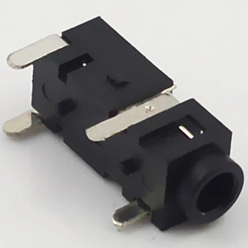 100pcs Jack 2 5mm Headphone Connector Four Feet Pin 90 Degrees Horizontal PJ 208B Plug in Audio Connection Socket Headset Plug