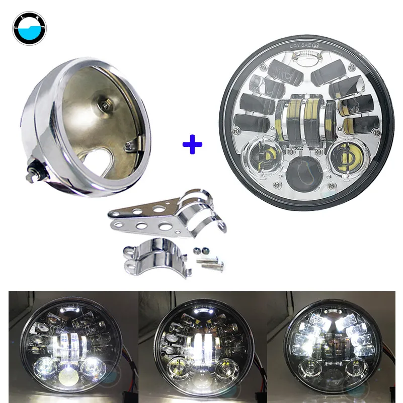 Аксессуары для мотоциклов 5,7" СВЕТОДИОДНЫЙ Ведро фары для Suzuki охранной VS VL 700 750 1500 800 - Цвет: NO8 Combo