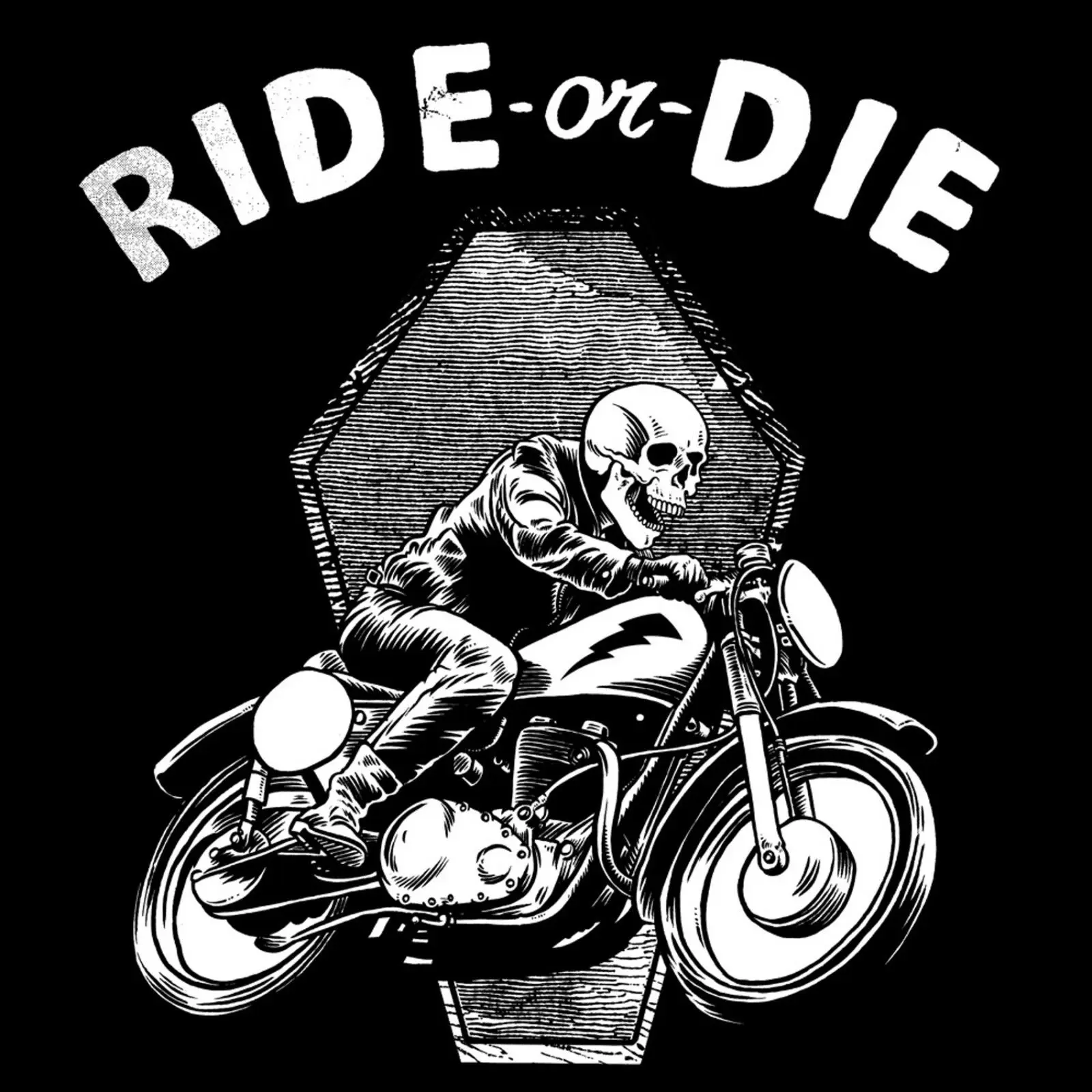 

Ride or The Old School Decal Sticker Cafe Racer Bobber Ace Retro Skull #7