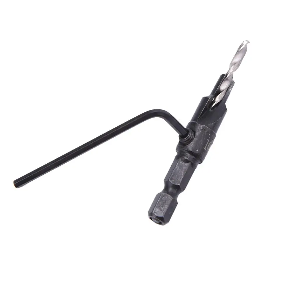4pcs HSS Countersink Drill Bit Set 1/4 Hexagonal Handle Chamfer Corresponding Drill 6#/8#/10#/12# 4pcs HSS Countersink Drill Bit Set 1/4 Hexagonal Handle Chamfer Corresponding Drill 6#/8#/10#/12#