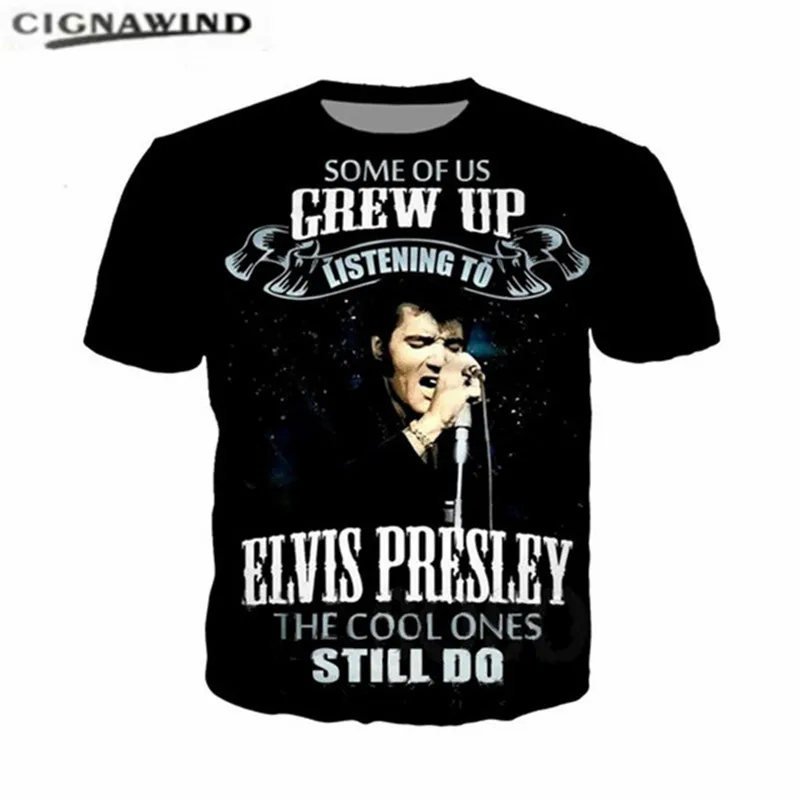 Новинка, футболка в стиле Харадзюку для мужчин/женщин, рок-певец Элвиса Пресли, 3D принт, футболки в стиле хип-хоп, футболка, уличная одежда, летние топы