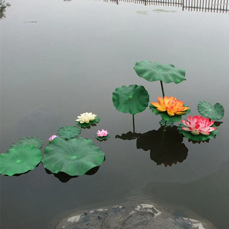 

1PC Artificial Fake Lotus Leaf Simulation Water lily Leaf Floating Flower Garden Pool Pond Plant Ornament Home Decoration