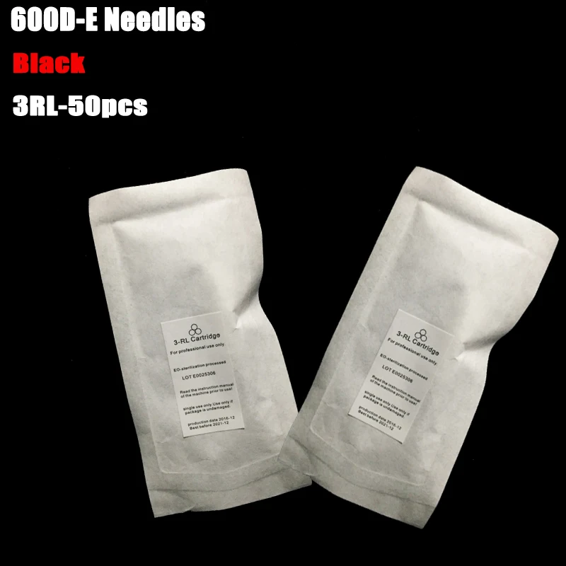 

Black 600D-E 50pcs 3RL Sterilized Eyebrow Lips Needles Permanent Makeup Needles for X5 Rotary Permanent Machine Gun
