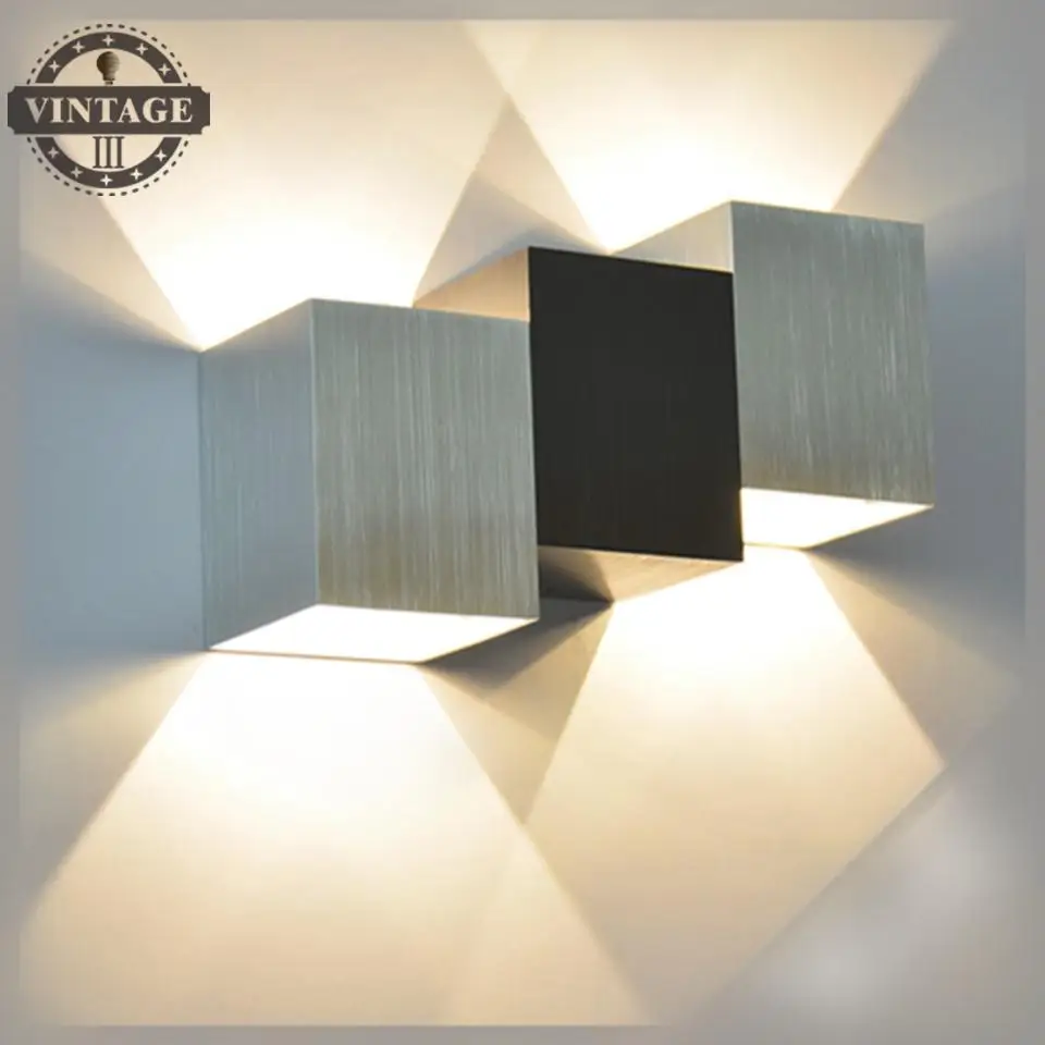 

Fashion Cube Led Wall Lamp Ac110v 220v Home Brand New Bedroom Led Wall Light Indoor Wall Lamp