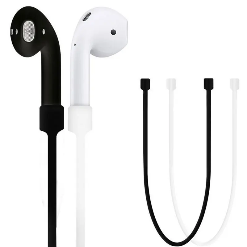 

Airpods Strap 55CM Silicone Anti-lost for Apple Bluetooth Earbuds Earphone Airpod Sport Accessories Black White Connected Cord