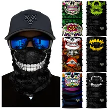 День мертвых Череп Велоспорт Пешие прогулки лыжные головные уборы маска для лица шеи гетры банданы ветрозащитный волшебный шарф бесшовная Балаклава