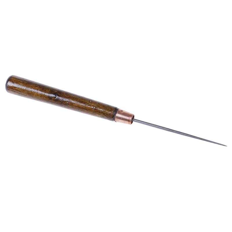 

Wood Handle Drillable Awl Round Solid Tool for Leather Craft Awl Hand Stitching Taper Leathercraft Needle Tool Kit Sewing