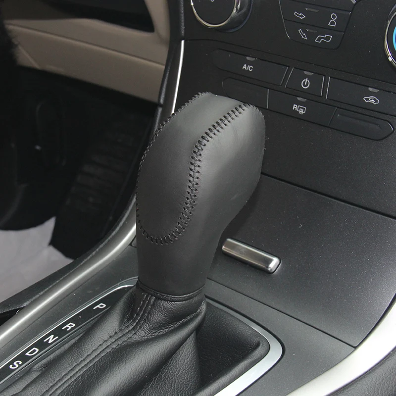 Наппа кожа ручка переключения передач крышка для Ford Mondeo 2013 AT автомобильный чехол на ручку переключения передач натуральная кожа ручка переключения передач крышка