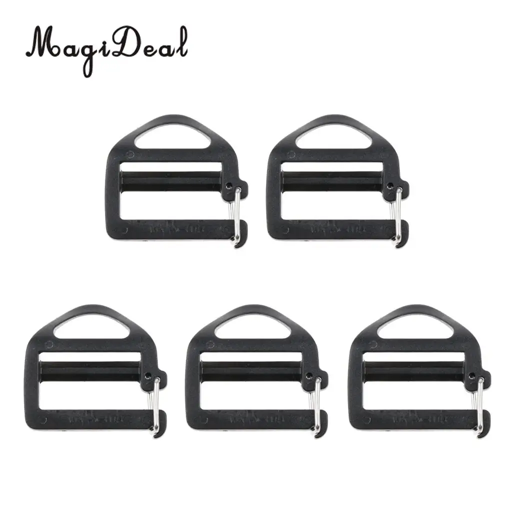 5 Pieces Plastic Webbing Buckle Strap Adjuster Holder Fastener Clip for 25mm Strap Outdoor Backpack Attachment