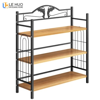 

32" Lengthen 3 Tier Shoe rack iron Wooden compartment Shoes Storage Organizer Shelf Stand Shoe cabinet Furniture bookshelf