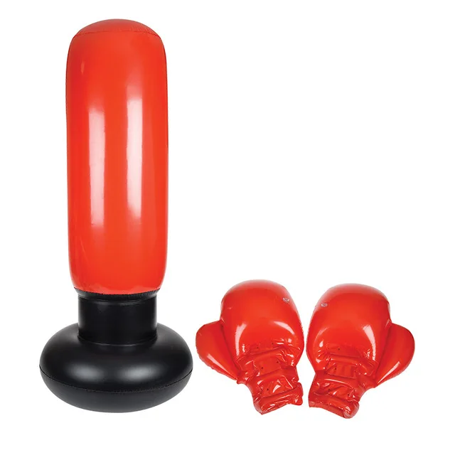 130CM Giant Red Inflatable Boxing Gloves and Sandbag Children