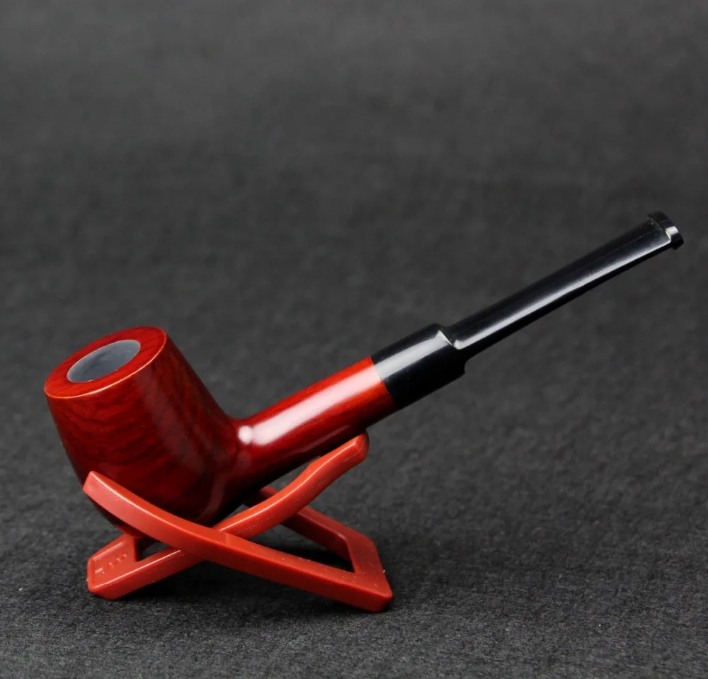 10 Tools Set Wooden Pipe 9mm Filter Smoking Pipe Set Red Sandal Wood Tobacco Pipe Straight Long