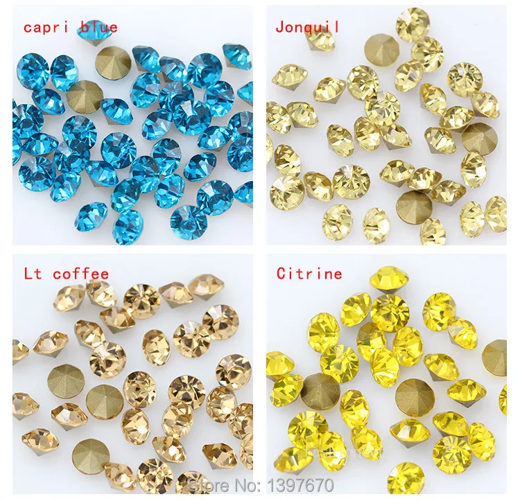 144/1440p ss16 Round color pointed foiled back czech crystal Nail Art rhinestones jewels shoes repair Glass strass chatons stone