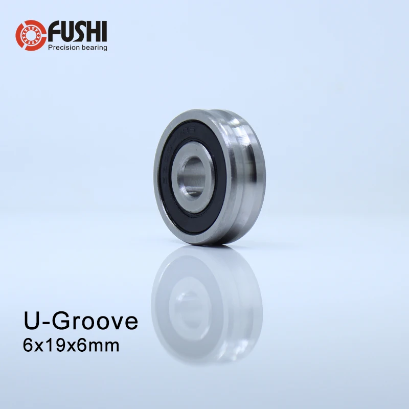 

Outer Ring With U-groove Bearing 6*19*6 mm 10PCS Wire Cable Pulley Bearing Walking Heavy Pulley Crane U Groove Wheel Bearings