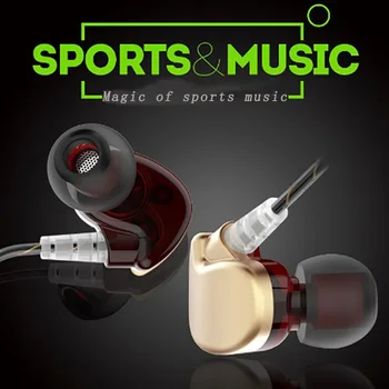 

New wired control earphone HD mic bass stereo noise cancelling waterproof sport music oxygen free copper wire silicone ear riser