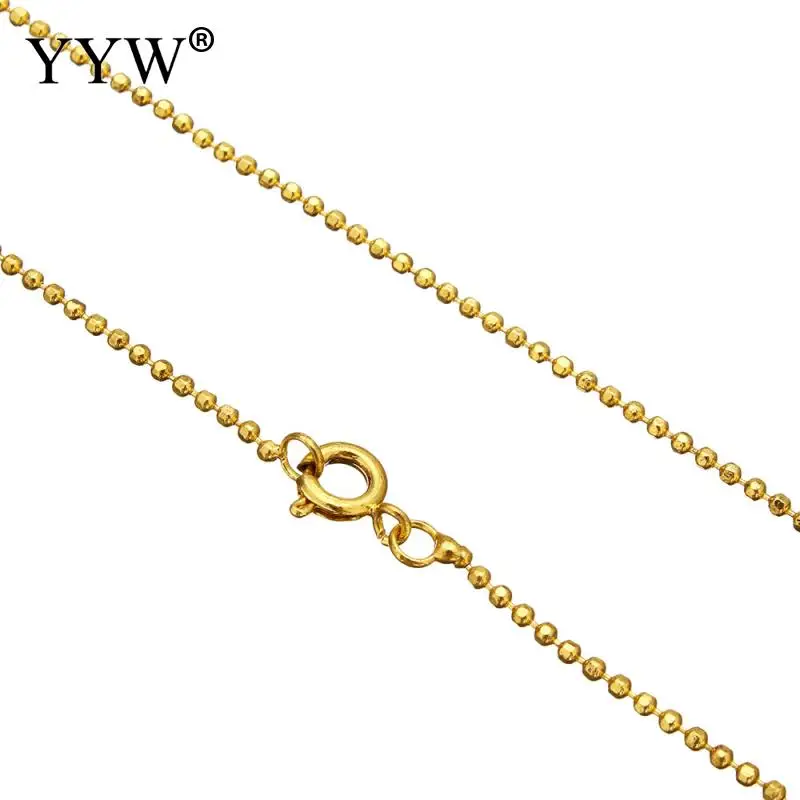 Brass Chain Necklace gold color plated ball chain nickel lead & cadmium