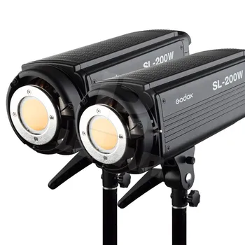 

2x Godox SL200W White Version LCD Panel LED Video Light Wireless Control for Wedding,Journalistic,Video Recording Photo Studio
