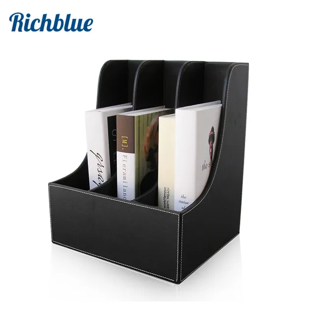 3 slot desktop book magazine file rack box organizer stand case file